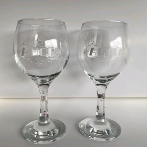 Amor, set of two wines glasses